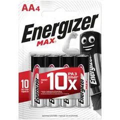Батарейка Energizer Max АА (LR06) алкалиновая, 4BL, фото 1