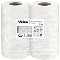 Полотенца бумажные в рулонах Veiro Professional &quot;Premium&quot;, 2-слойные, 2шт, 18м/рул, белые, фото 1