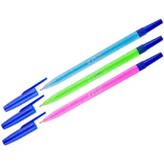 Ручка шариковая Стамм &quot;049&quot; синяя, 1,0мм, флуоресцентный корпус ассорти, фото 1