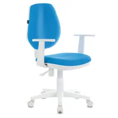 Кресло BRABIX &quot;Fancy MG-201W, с подлокотниками, пластик белый, голубое, 532411, MG-201W_532411, фото 1