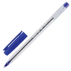 Ручка шариковая масляная STAFF EVERYDAY OBP-409, СИНЯЯ, прозрачная, узел 0,7мм, линия 0,35мм, 143537, фото 1