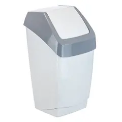 Ведро-контейнер для мусора (урна) Idea &quot;Хапс&quot;, 25л, качающаяся крышка, пластик, мраморный, фото 1