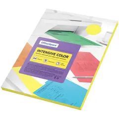 Бумага цветная OfficeSpace &quot;Intensive Color&quot;, A4, 80 г/м², 100л., (желтый), фото 1