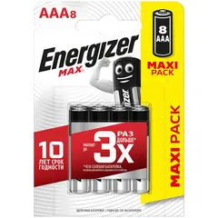 Батарейка Energizer Max AAA (LR03) алкалиновая, 8BL, фото 1