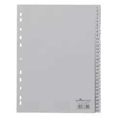 Разделитель листов Durable А4, 31 лист, цифровой 1-31, пластиковый, фото 1