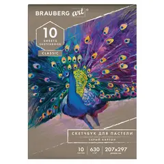 Альбом для пастели, картон СЕРЫЙ некрашенный 760г/м, 207х297мм, 10л, BRAUBERG ART CLA, 105916, фото 1