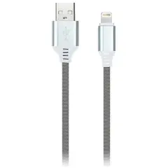 Кабель Smartbuy iK-512NS, USB(AM) - Lightning(M), для Apple, в оплетке, 2A output, 1м, белый, черный, фото 1