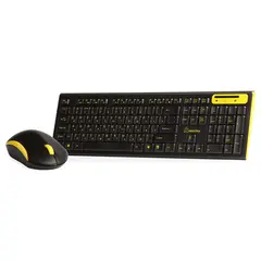 Комплект беспроводной клавиатура + мышь Smartbuy 23350AG, USB, желтый, черный, фото 1