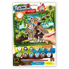 Картина по номерам Danko toys &quot;Леопарды&quot;, А4, картон, европодвес, фото 1