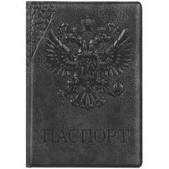 Обложка для паспорта OfficeSpace &quot;Герб&quot;, кожзам, черный, фото 1