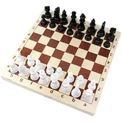 Игра настольная Шахматы и шашки Десятое королевство походные пластиковые, с деревянной доской 29*29см, фото 1
