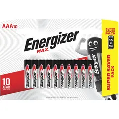 Батарейки КОМПЛЕКТ 10 шт,ENERGIZER Max, AAA(LR03,24А), алкалиновые, мизинчиковые, бли, E301534701, фото 1