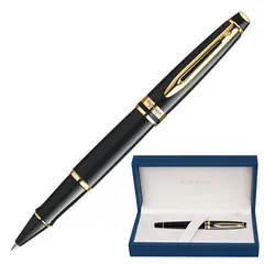 Ручка-роллер подарочная WATERMAN &quot;Expert 3 Black Lacquer GT&quot;, черный лак, позолоченные детали, черная, S0951680, фото 1