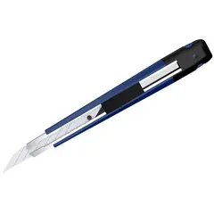 Нож канцелярский 9мм Berlingo &quot;Hyper&quot;, auto-lock, металл. направл., синий, европодвес, фото 1