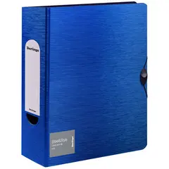 Папка-регистратор Berlingo &quot;Steel&amp;Style&quot;, 80мм, 2500мкм, пластик (полифом), на резинке, с внутр. карманом, синяя, фото 1