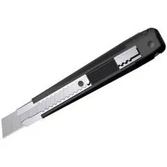 Нож канцелярский 18мм Berlingo &quot;Hyper&quot;, auto-lock, металл. направл., черный, европодвес, фото 1