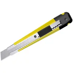 Нож канцелярский 18мм Berlingo &quot;Hyper&quot;, auto-lock, металл. направл., желтый, европодвес, фото 1