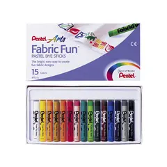 Пастель для ткани Pentel &quot;FabricFun Pastels&quot;, 15 цв., картон. упак., фото 1