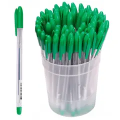 Ручка шариковая Стамм &quot;VeGa&quot; зеленая, 0,7мм, прозрачный корпус, фото 1