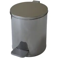 Ведро-контейнер для мусора (урна) Титан, 7л,спедалью,круглое,металл, хром, фото 1