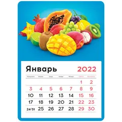 Календарь отрывной на магните 130*180мм склейка OfficeSpace &quot;Mono - Fruit&quot;, 2022г, фото 1