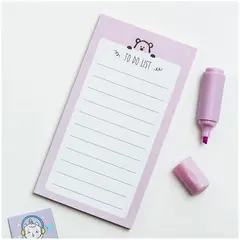 Блок для записей (To Do list) MESHU &quot;Dew&quot; 8,0*15,0 см, 50л., pink dreams, на склейке, фото 1