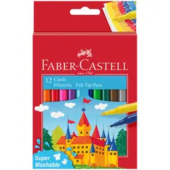 Фломастеры Faber-Castell &quot;Замок&quot;, 12цв., смываемые, картон, европодвес, фото 1