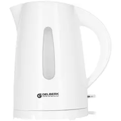 Чайник электрический Gelberk GL-460, 1,7л, 1850Вт, пластик, белый, фото 1