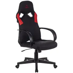 Кресло игровое ZOMBIE RUNNER RED, PL, ткань/экокожа, черный/красный, топ-ган, фото 1