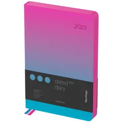 Ежедневник датированный 2022г., A5, 184л., кожзам, Berlingo &quot;Radiance&quot;, синий/розовый градиент, фото 1