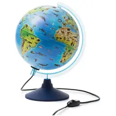 Глобус Зоогеографический Globen, 25см, интерактивный с подсветкой от сети + очки виртуальной реальности, фото 1