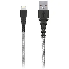 Кабель Smartbuy Сarbon, USB2.0 (A) - Lightning(M), для Apple, экстрапрочный, 2A output, 1м, белый, фото 1