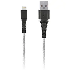 Кабель Smartbuy Сarbon, USB2.0 (A) - Lightning(M), для Apple, экстрапрочный, 2A output, 2м, белый, фото 1