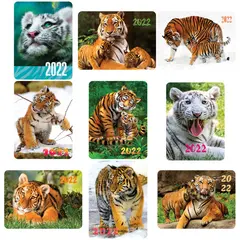 Календарь карманный Hatber &quot;Год тигра-тигрята&quot;, глянцевая ламинация, 2022г, фото 1