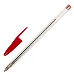Ручка шариковая STAFF Basic Budget BP-02, письмо 500 м, КРАСНАЯ, длина корпуса 13,5 см, линия письма 0,5 мм, 143760, фото 1