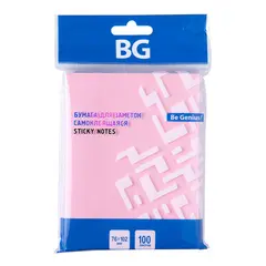 Самоклеящийся блок BG, 76*102мм, 100л, розовый пастельный, европодвес, фото 1