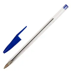 Ручка шариковая STAFF Basic Budget BP-02, письмо 500 м, СИНЯЯ, длина корпуса 13,5 см, линия письма 0,5 мм, 143758, фото 1