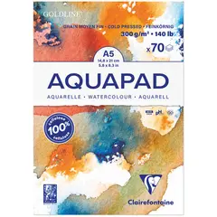 Альбом для акварели 70л., А5, на склейке Clairefontaine &quot;Goldline Aqua&quot;,300г/м2, холод. прессование, фото 1