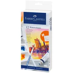 Акварель художественная Faber-Castell &quot;Watercolours&quot;, 12цв.,  9мл, туба, картон. упаковка, фото 1