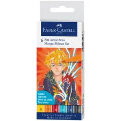 Набор капиллярных ручек Faber-Castell &quot;Pitt Artist Pens Manga Shôjo Brush&quot;, ассорти, 6 шт., пластик., фото 1