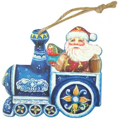 Елочное украшение из фанеры &quot;Дед мороз в поезде&quot;, фото 1
