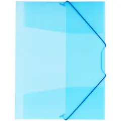 Папка на резинке OfficeSpace А4, 400мкм, синяя полупрозрачная, фото 1