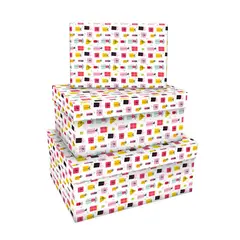 Набор прямоугольных коробок 3в1, MESHU &quot;Present&quot;, (19*12*7,5-15*10*5см), фото 1