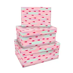 Набор прямоугольных коробок 3в1, MESHU &quot;Stylish pink&quot;, (19*12*7,5-15*10*5см), фото 1