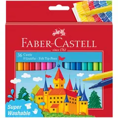 Фломастеры Faber-Castell &quot;Замок&quot;, 36цв., смываемые, картон, европодвес, фото 1