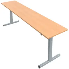 Скамья для стола обеденного Мета Мебель, 3-местная, 1500*320*460, каркас серый, ЛДСП бук, фото 1