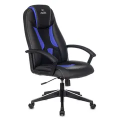 Кресло игровое ZOMBIE 8/8N/BL-BLUE, PL, экокожа черный/синий, топ-ган (до 180кг), фото 1