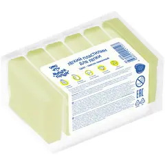 Легкий пластилин для лепки Мульти-Пульти, светло-лимонный, 6шт., 60г, прозрачный пакет, фото 1