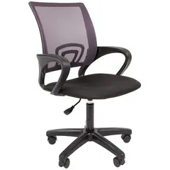Кресло оператора Helmi HL-M96 R &quot;Airy&quot;, спинка сетка серая/сиденье ткань черная, пиастра, фото 1