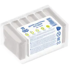 Легкий пластилин для лепки Мульти-Пульти, белый, 6шт., 60г, прозрачный пакет, фото 1